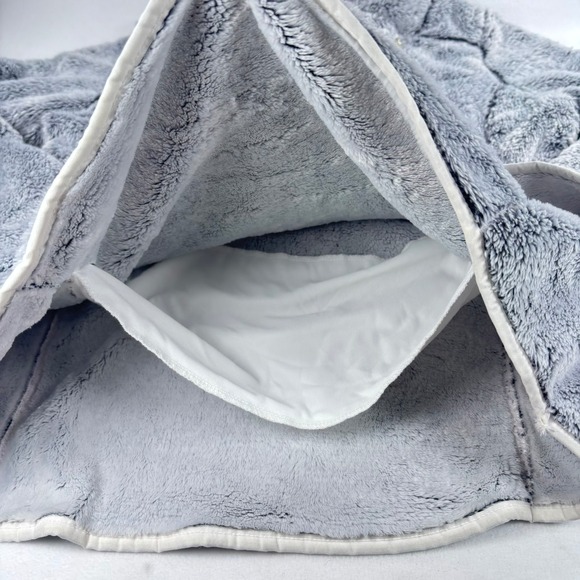 St. Johns Bay Fleece Pullover Quarter Zip Womens Sz L Faux Fur Gray Soft Cozy - Picture 4 of 11